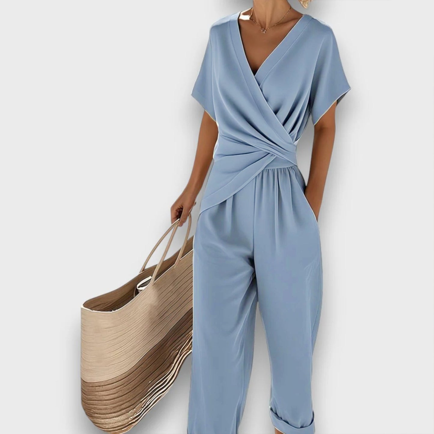 Celira – Conjunto de 2 Piezas Estilo Mono con Efecto Cruzado