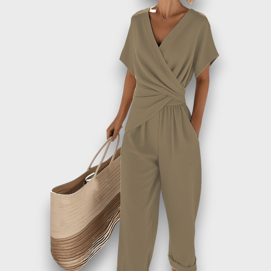 Celira – Conjunto de 2 Piezas Estilo Mono con Efecto Cruzado